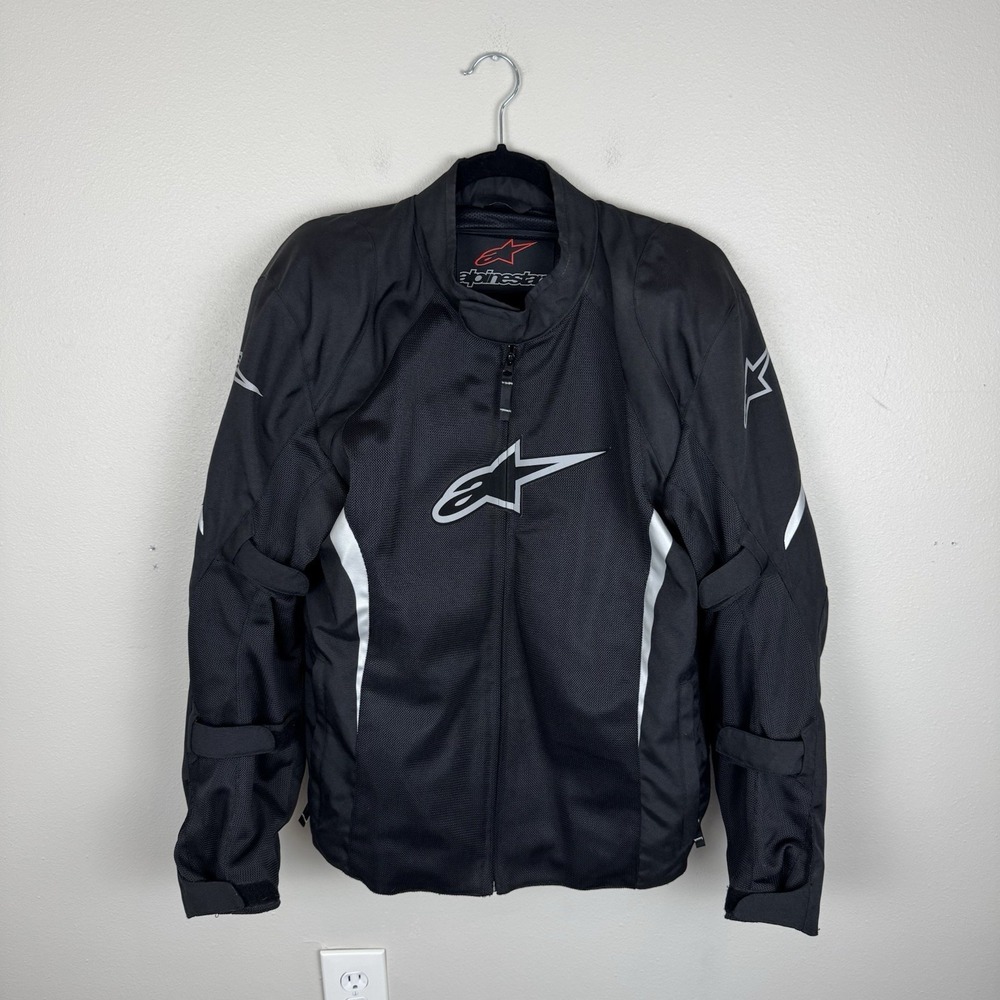Men's Alpinestars AST Air Jacket 2XL Black/White Armored Durable Motorcycle